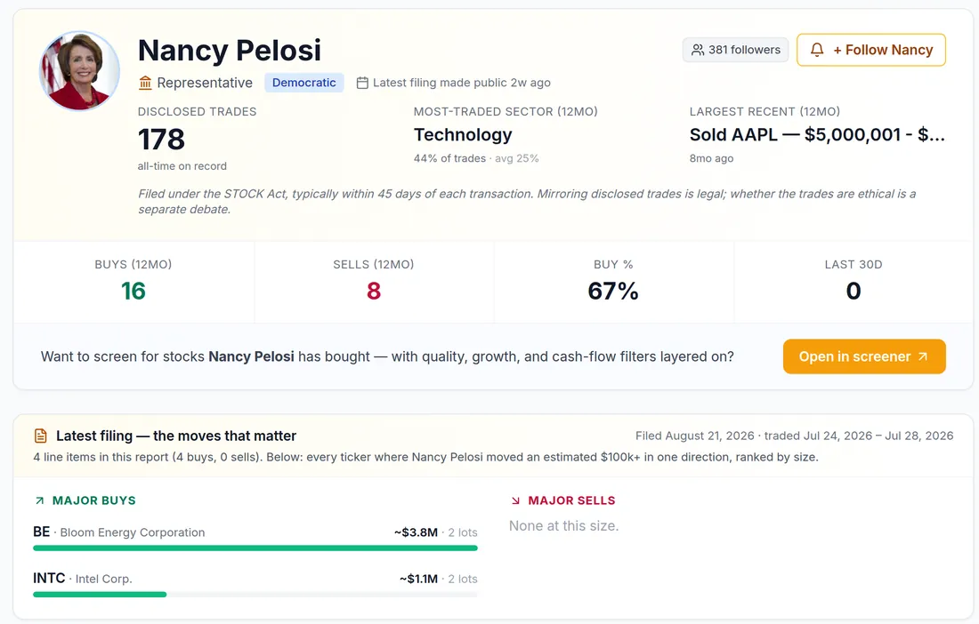 Nancy Pelosi politician page